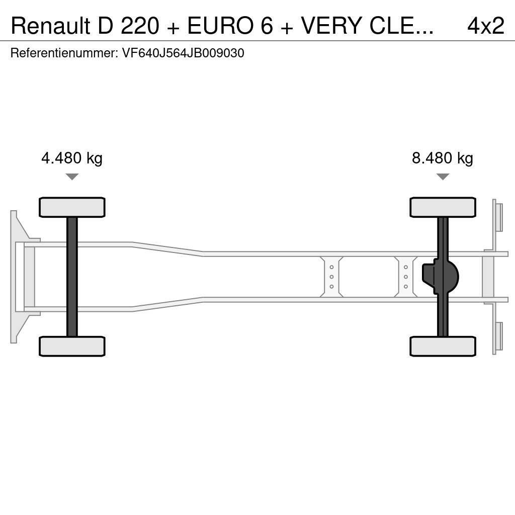 Renault D 220 + EURO 6 + VERY CLEAN + LIFT + 12t Fast kasse