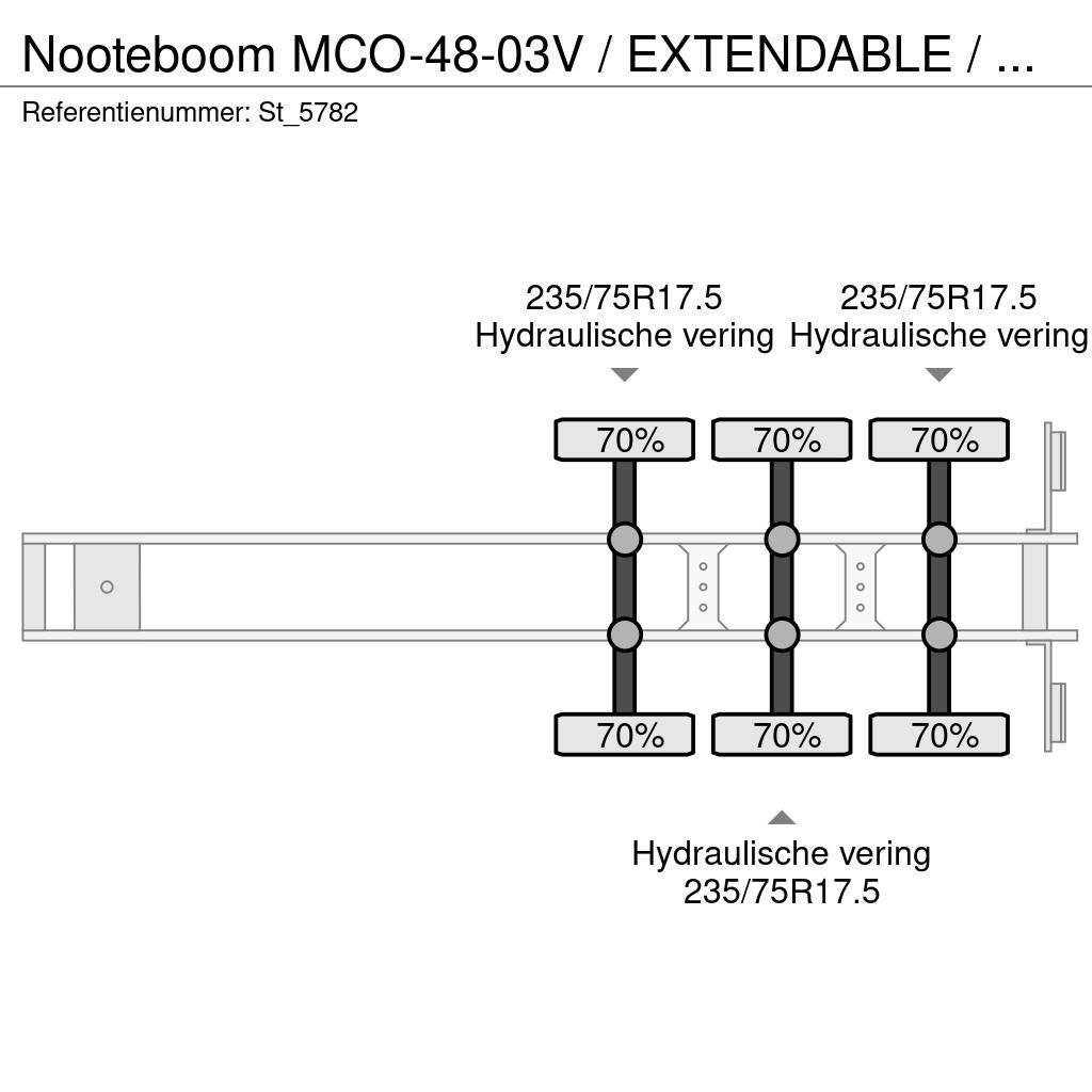 Nooteboom MCO-48-03V / EXTENDABLE / STEERING AXLES / Semi-trailer blokvogn
