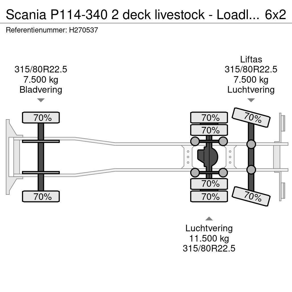 Scania P114-340 2 deck livestock - Loadlift - Moving floo Lastbiler til dyretransport