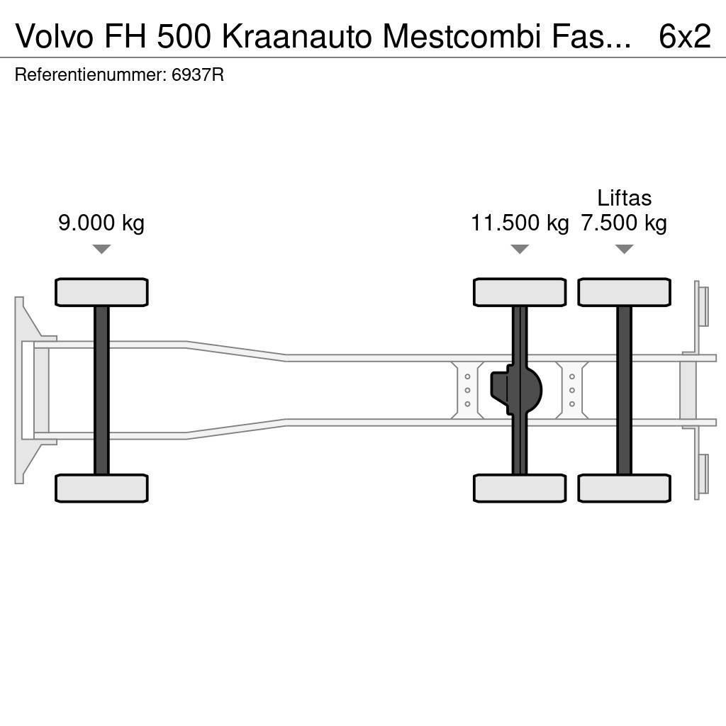 Volvo FH 500 Kraanauto Mestcombi Fassi Crane+Aanhanger 2 Lastbil med lad/Flatbed