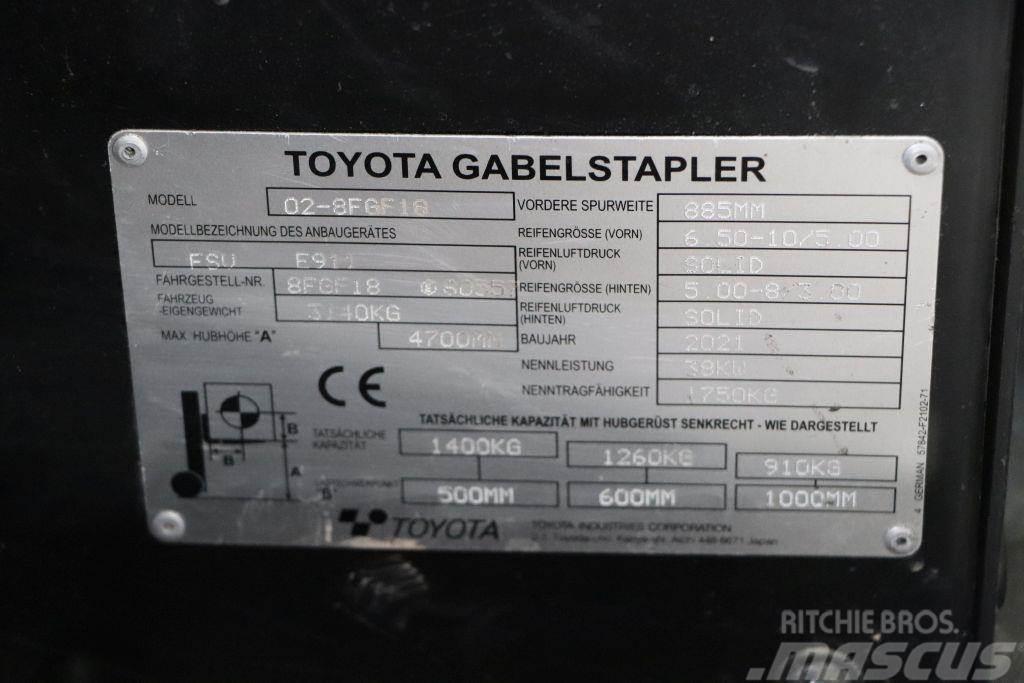 Toyota 02-8FGF18 LPG gaffeltrucks
