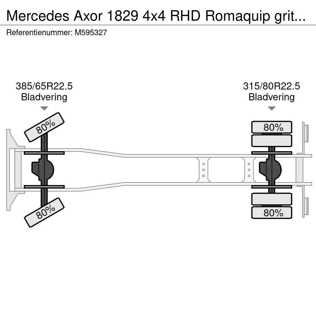 Mercedes-Benz Axor 1829 4x4 RHD Romaquip gritter / salt spreader Slamsuger
