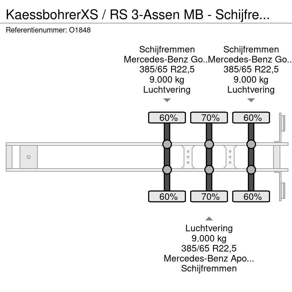 Kässbohrer XS / RS 3-Assen MB - Schijfremmen - Schuifzeilen/S Semi-trailer med Gardinsider