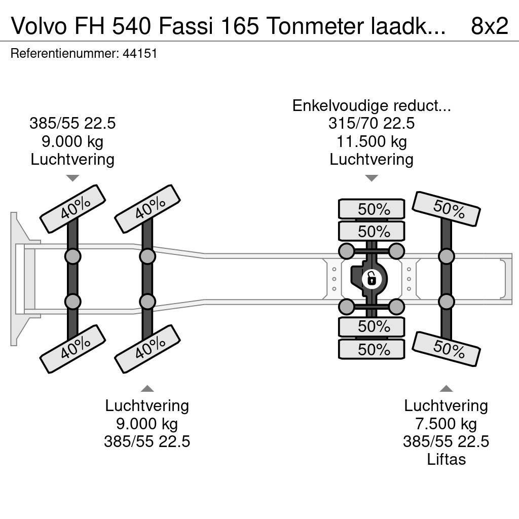 Volvo FH 540 Fassi 165 Tonmeter laadkraan + Fly-Jib Just Trækkere