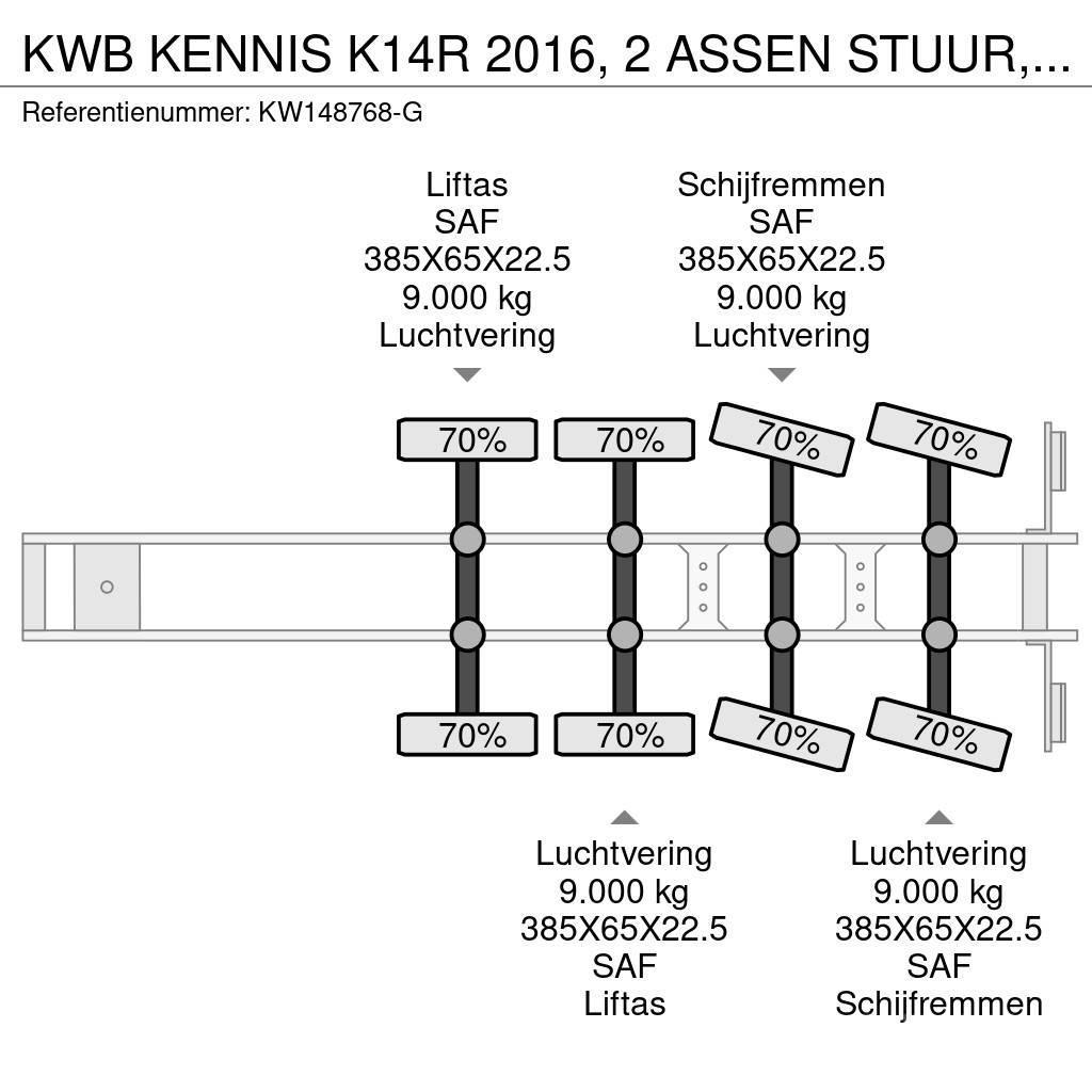  Kwb KENNIS K14R 2016, 2 ASSEN STUUR, 2 LIFT, SAF D Semi-trailer med lad/flatbed