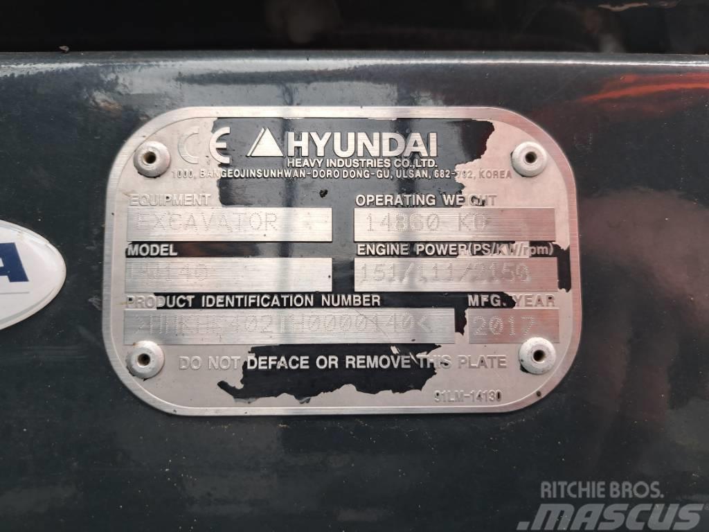 Hyundai HW140 Gravemaskiner på hjul