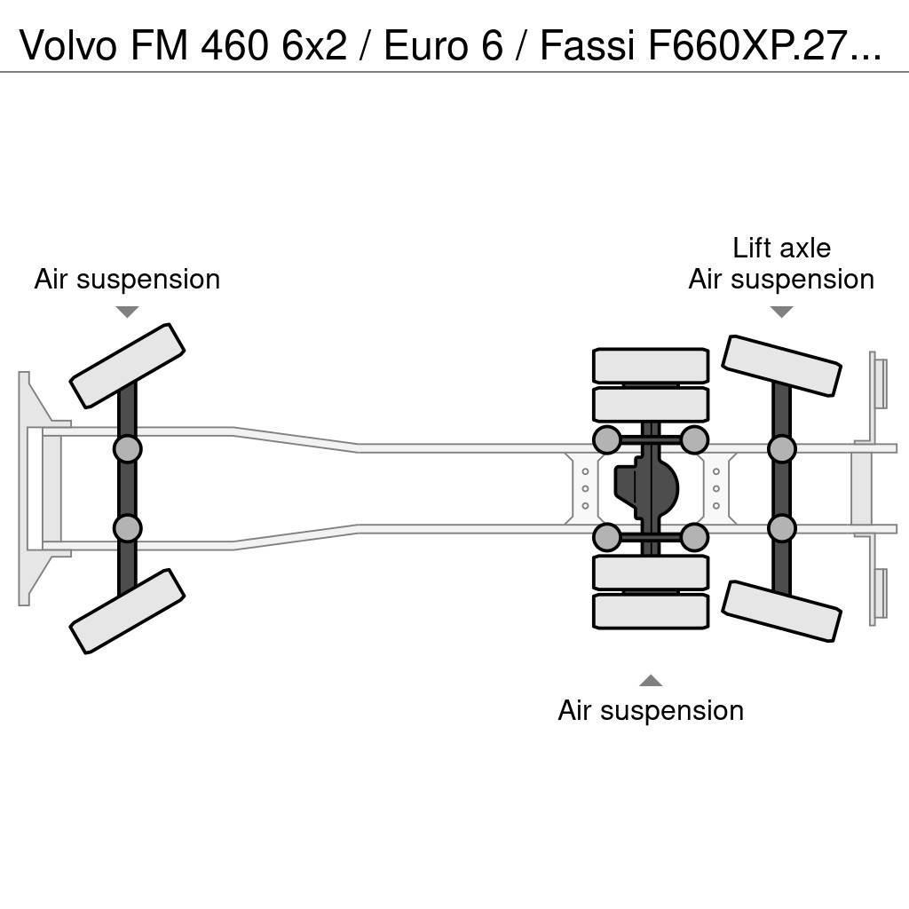 Volvo FM 460 6x2 / Euro 6 / Fassi F660XP.27 + Flyjib Kraner til alt terræn