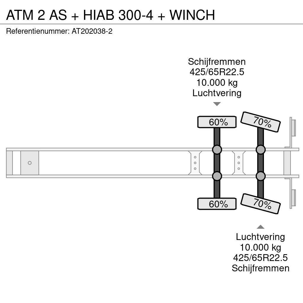 ATM 2 AS + HIAB 300-4 + WINCH Semi-trailer med lad/flatbed