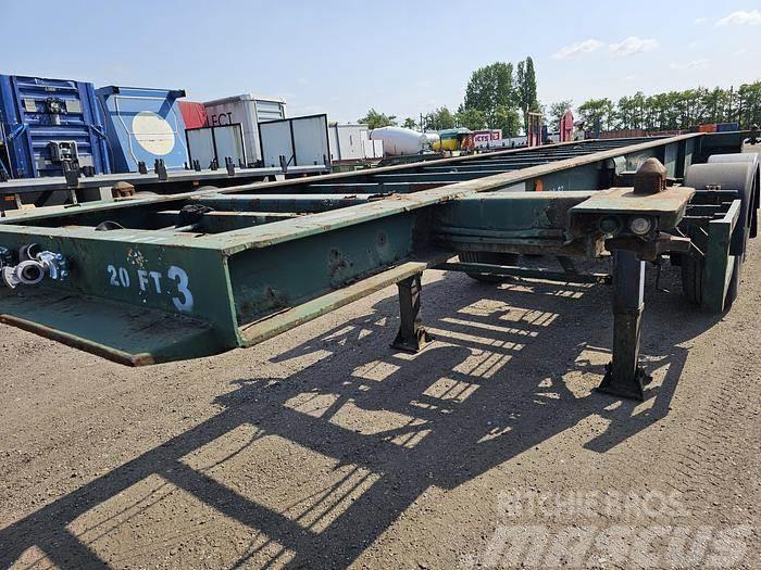  Flandria 2 AXLE 20 FT CHASSIS STEEL SUSPENSION ROR Semi-trailer med containerramme