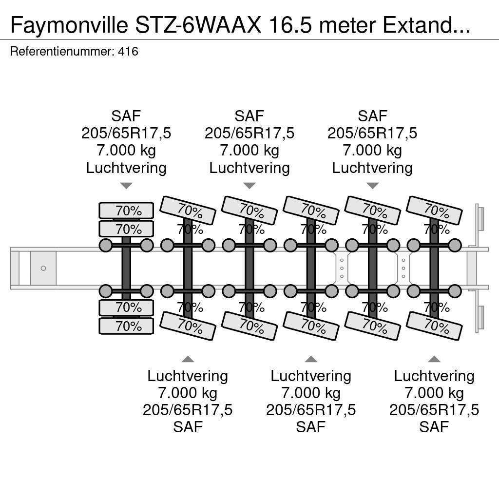 Faymonville STZ-6WAAX 16.5 meter Extandable Powersteering Germ Semi-trailer blokvogn