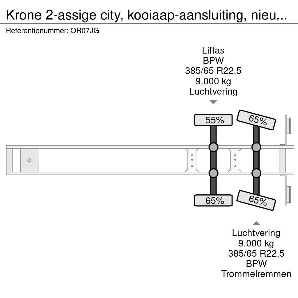 Krone 2-assige city, kooiaap-aansluiting, nieuwe zeilen, Semi-trailer med Gardinsider