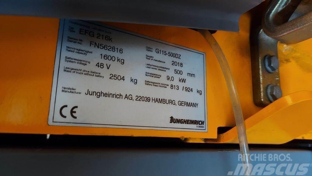 Jungheinrich EFG 216 K // SS // ZV // Duplex // HH 5000mm El gaffeltrucks