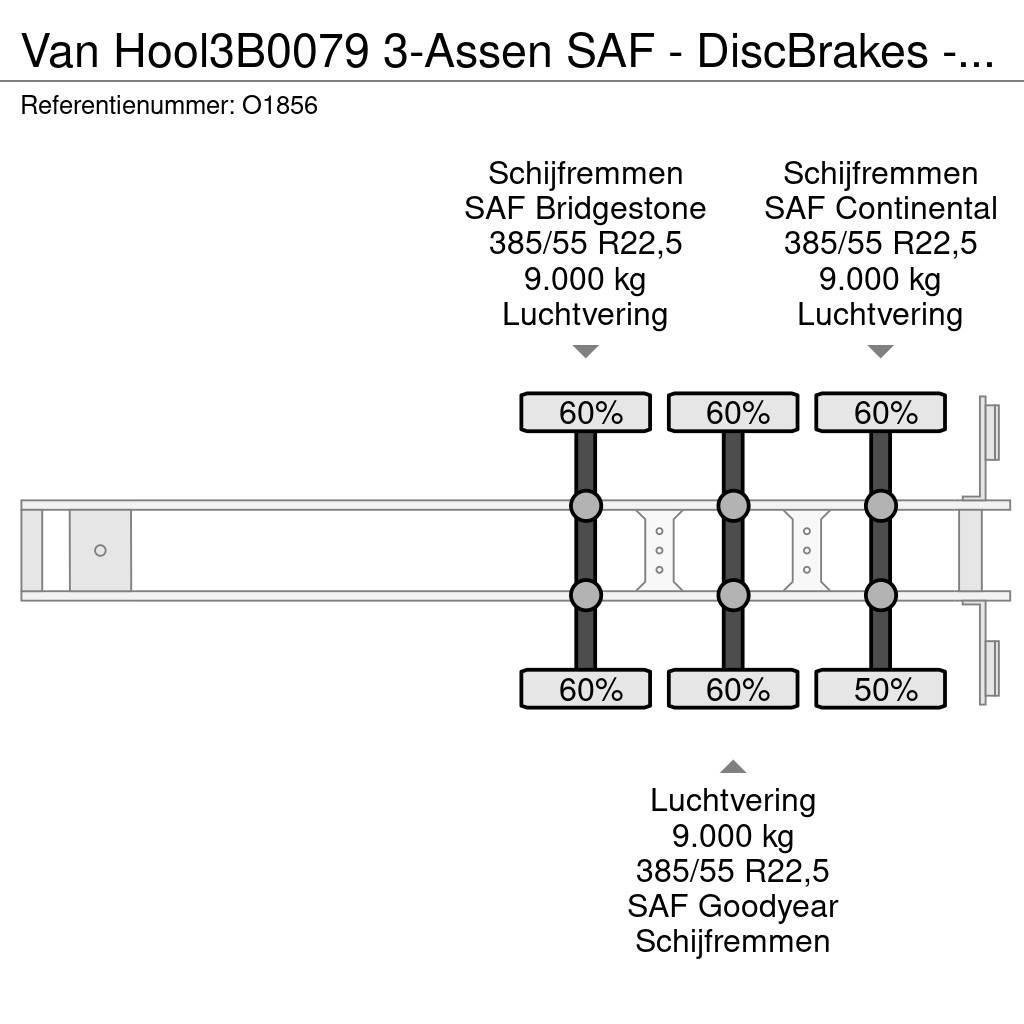 Van Hool 3B0079 3-Assen SAF - DiscBrakes - ADR - Backslider Semi-trailer med containerramme