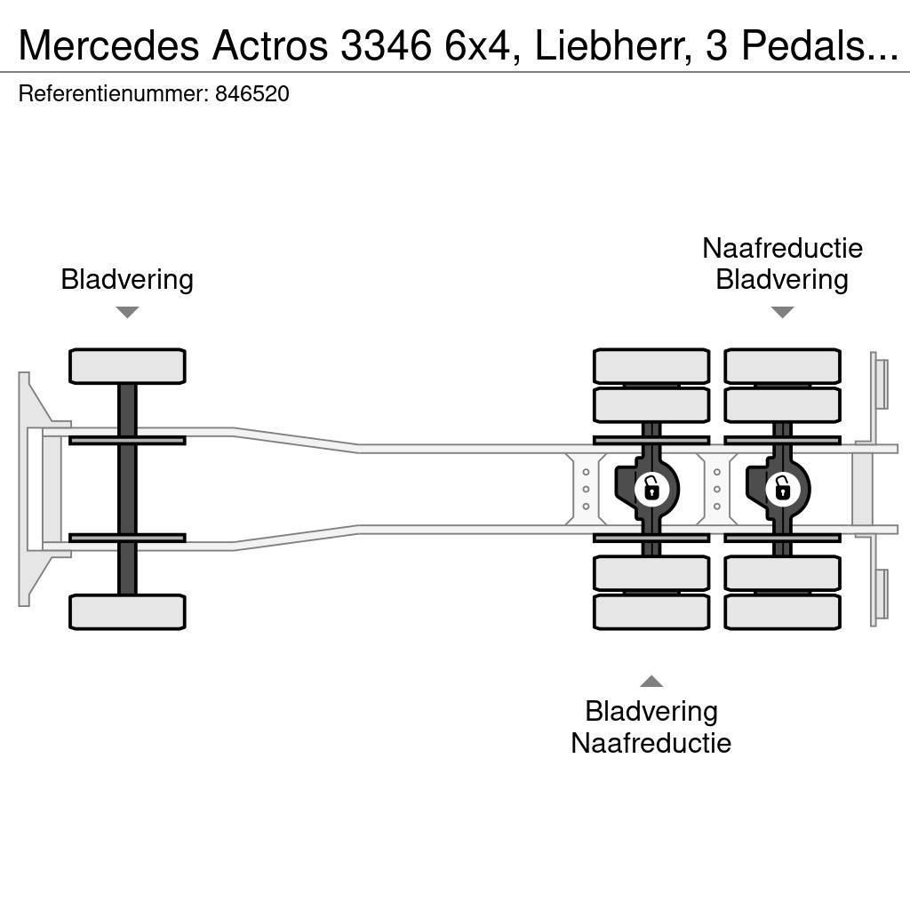 Mercedes-Benz Actros 3346 6x4, Liebherr, 3 Pedals, Steel suspens Betonbiler