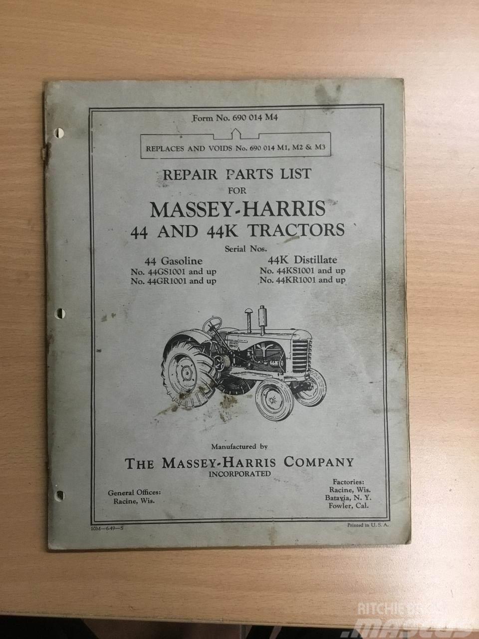 Massey Ferguson Parts list - manual Andre landbrugsmaskiner