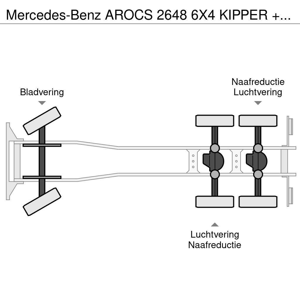Mercedes-Benz AROCS 2648 6X4 KIPPER + HMF 1820 K5 KRAAN / 18 T/M Lastbiler med tip