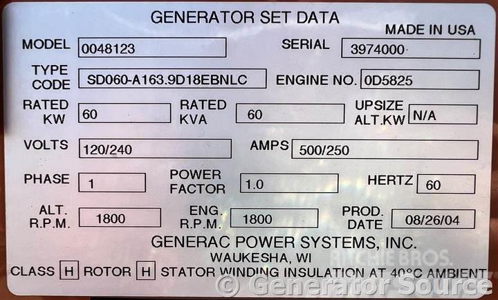 Generac 60 kW - JUST ARRIVED Dieselgeneratorer