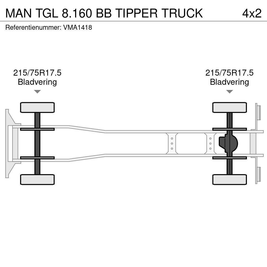 MAN TGL 8.160 BB TIPPER TRUCK Lastbiler med tip