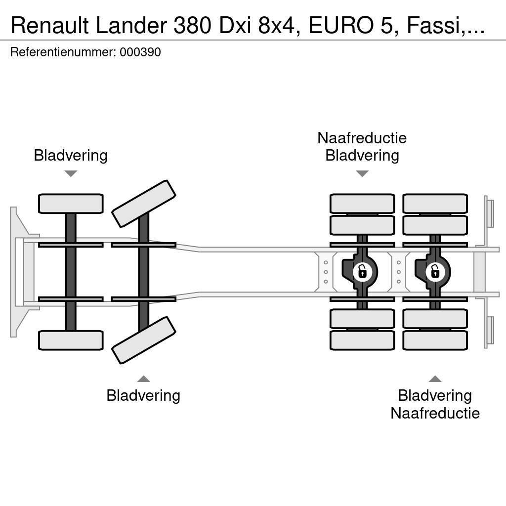 Renault Lander 380 Dxi 8x4, EURO 5, Fassi, Remote, Steel S Lastbil med lad/Flatbed