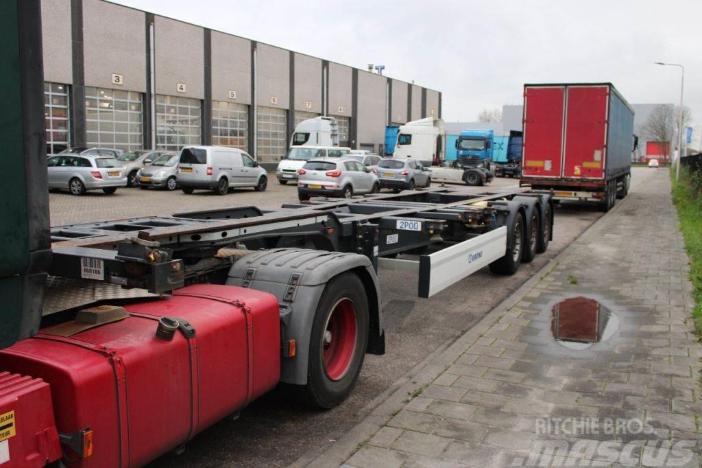 Krone 3x bpw + 20/30/40/45ft/HC + BE apk 17-01-2024 Semi-trailer med containerramme