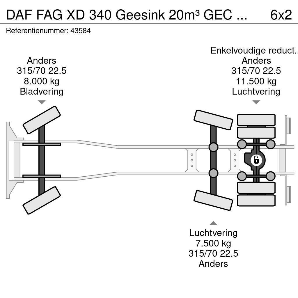 DAF FAG XD 340 Geesink 20m³ GEC Welvaarts weegsysteem Renovationslastbiler