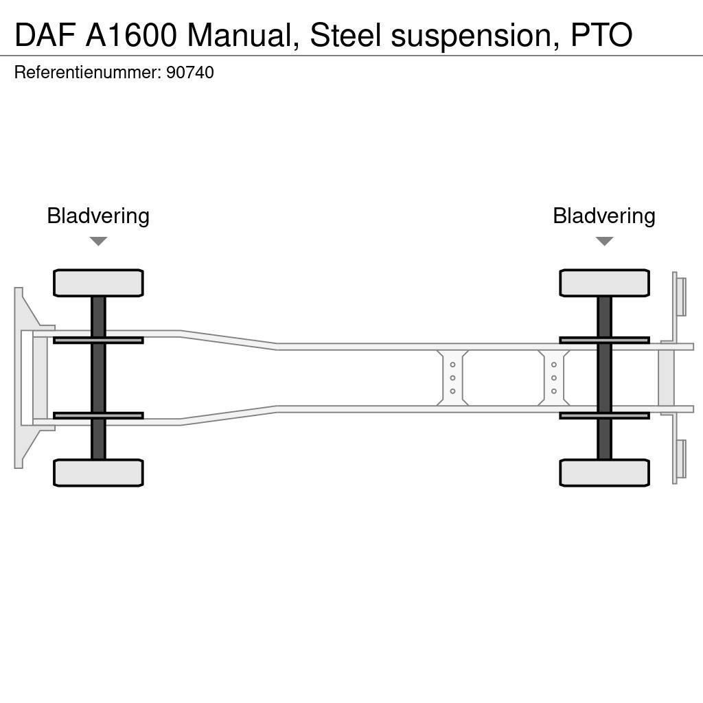 DAF A1600 Manual, Steel suspension, PTO Lastbiler med tip