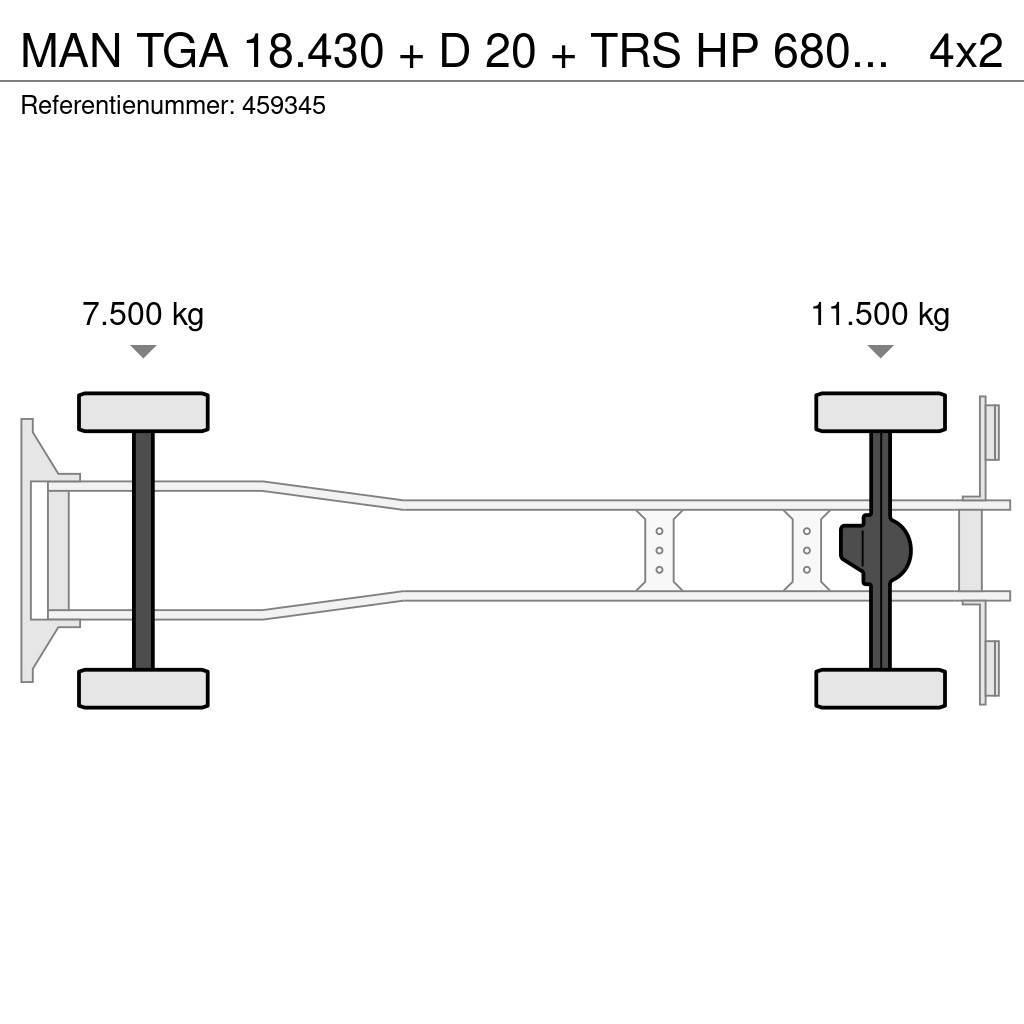 MAN TGA 18.430 + D 20 + TRS HP 680 + Dhollandia Lift + Kølelastbiler