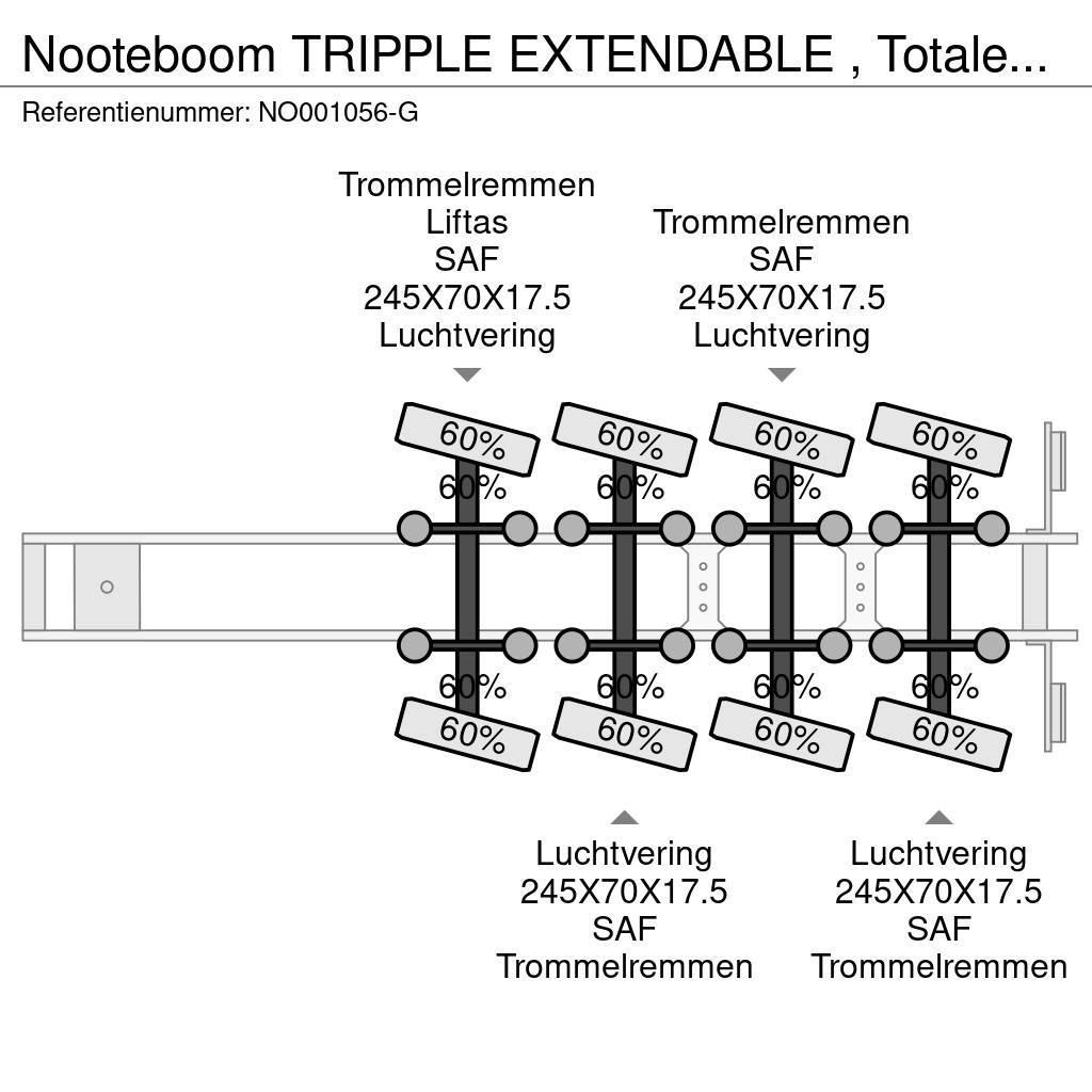 Nooteboom TRIPPLE EXTENDABLE , Totale 47,95 M 4 AXEL STEERIN Semi-trailer blokvogn