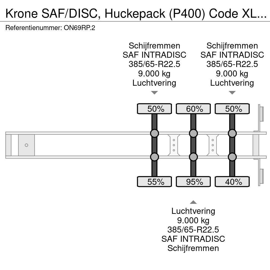 Krone SAF/DISC, Huckepack (P400) Code XL, Stakepots, NL- Semi-trailer med Gardinsider