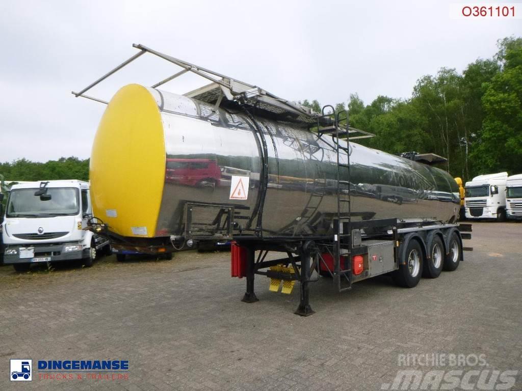  Crane Fruehauf Bitumen tank inox 28 m3 / 1 comp Semi-trailer med Tank
