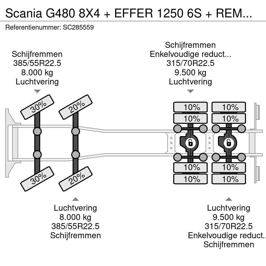 Scania G480 8X4 + EFFER 1250 6S + REMOTE + WINCH - 6+3 EX Kraner til alt terræn