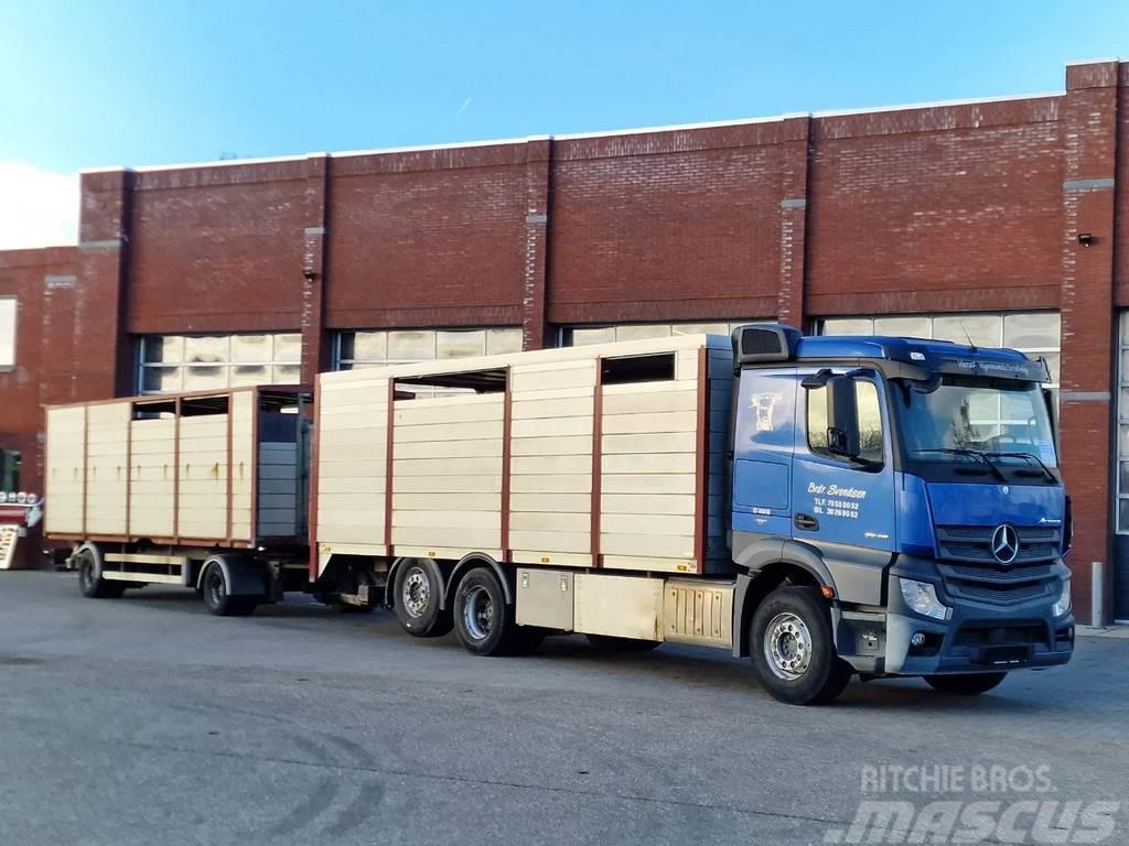 Mercedes-Benz Actros 2548 6x2 - Livestock 1 deck - Truck + Trail Lastbiler til dyretransport