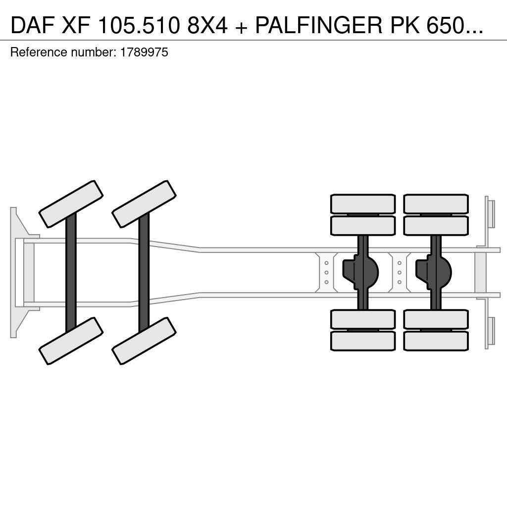 DAF XF 105.510 8X4 + PALFINGER PK 65002-SH E POWER LIN Lastbil med kran