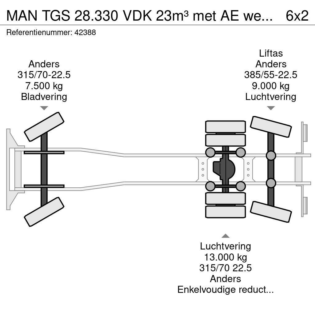 MAN TGS 28.330 VDK 23m³ met AE weegsysteem Renovationslastbiler