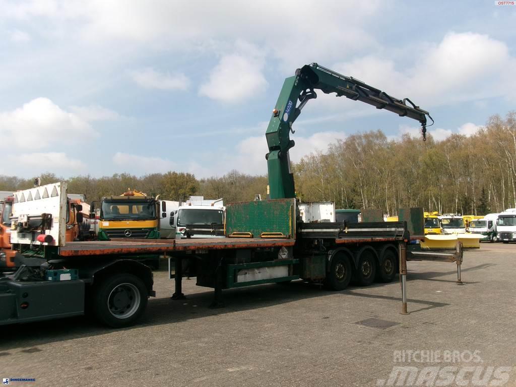  Massey Platform trailer + HMF 4720 K3 crane Lastbil med lad/Flatbed