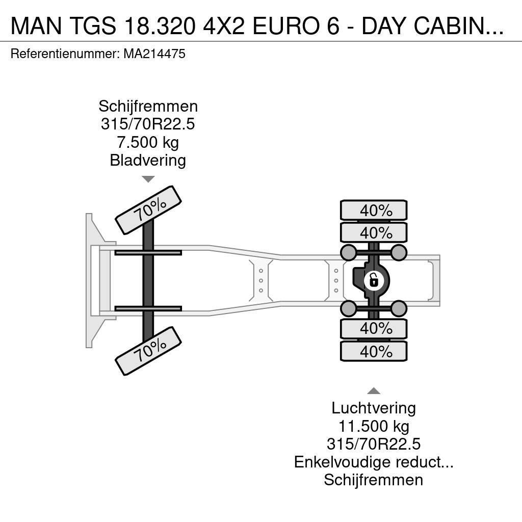 MAN TGS 18.320 4X2 EURO 6 - DAY CABINE - 376.843 KM Trækkere