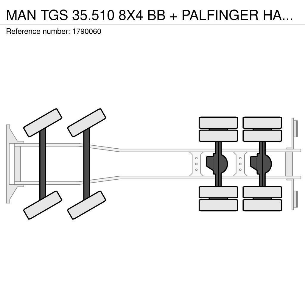 MAN TGS 35.510 8X4 BB + PALFINGER HAAKARMSYSTEEM + PAL Lastbil med kran