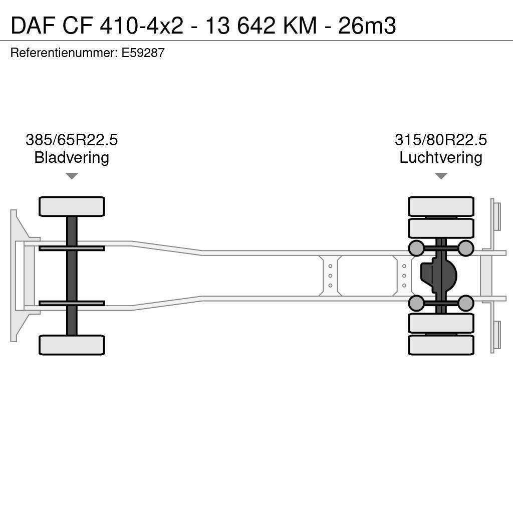 DAF CF 410-4x2 - 13 642 KM - 26m3 Lastbiler med tip