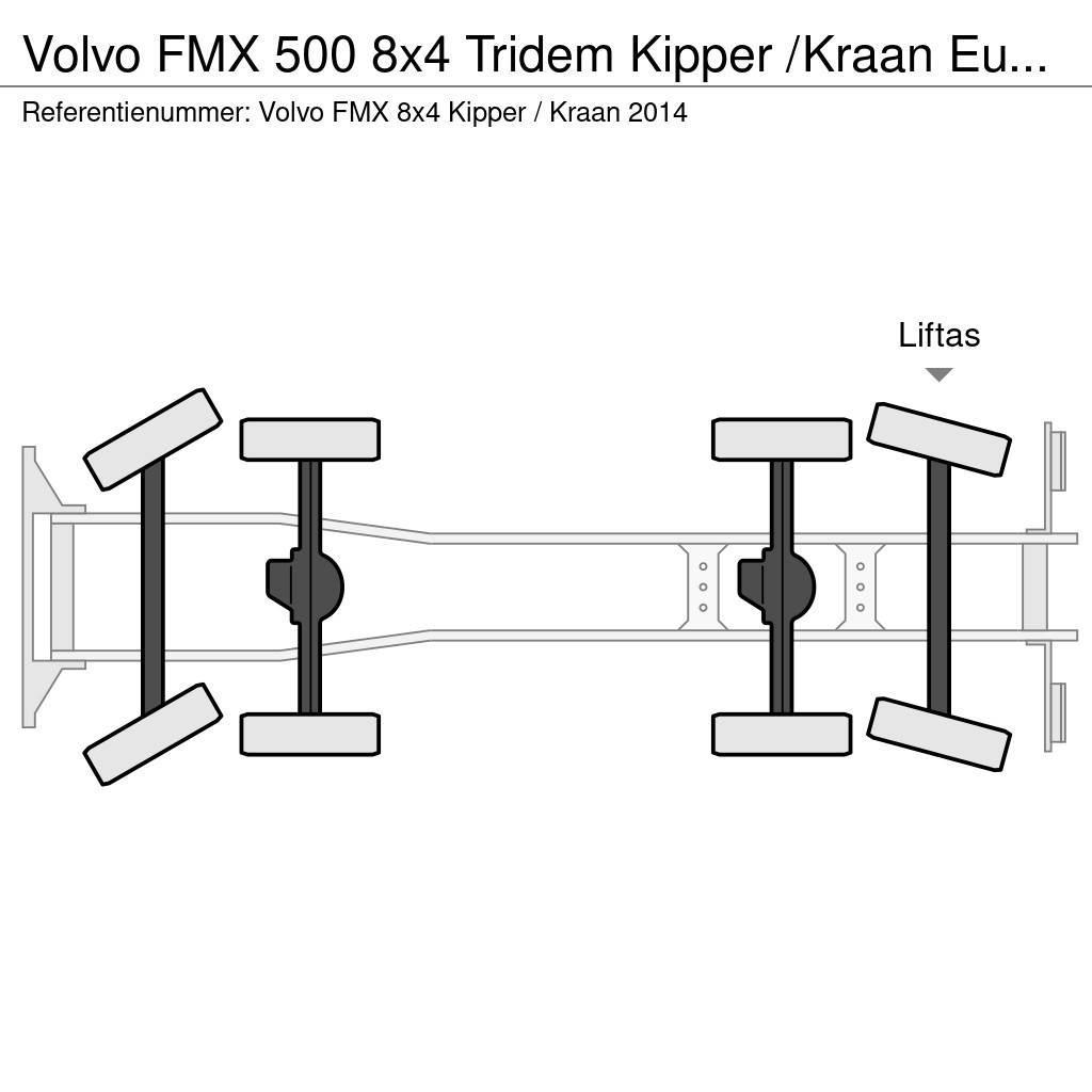 Volvo FMX 500 8x4 Tridem Kipper /Kraan Euro 6 Lastbiler med tip