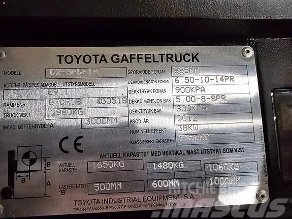 Toyota Tornero 02-8FDF18 Diesel gaffeltrucks