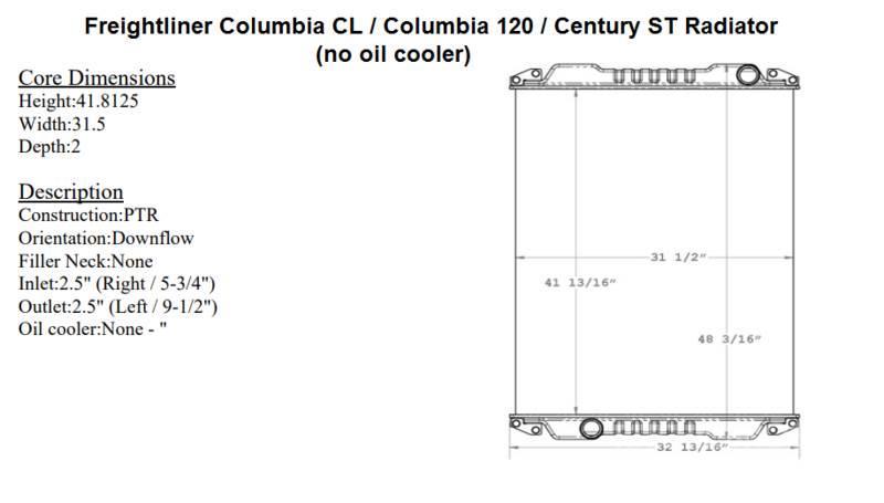 Freightliner Columbia Radiatorer