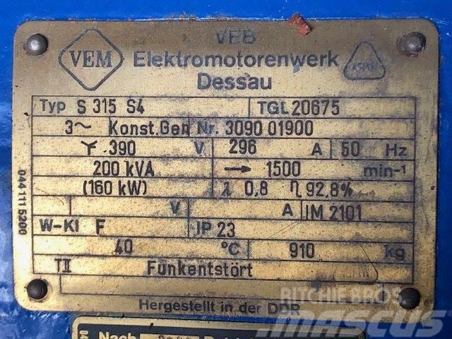  200 kVA VEM Type S315 S4 TGL20675 Generator Andre generatorer
