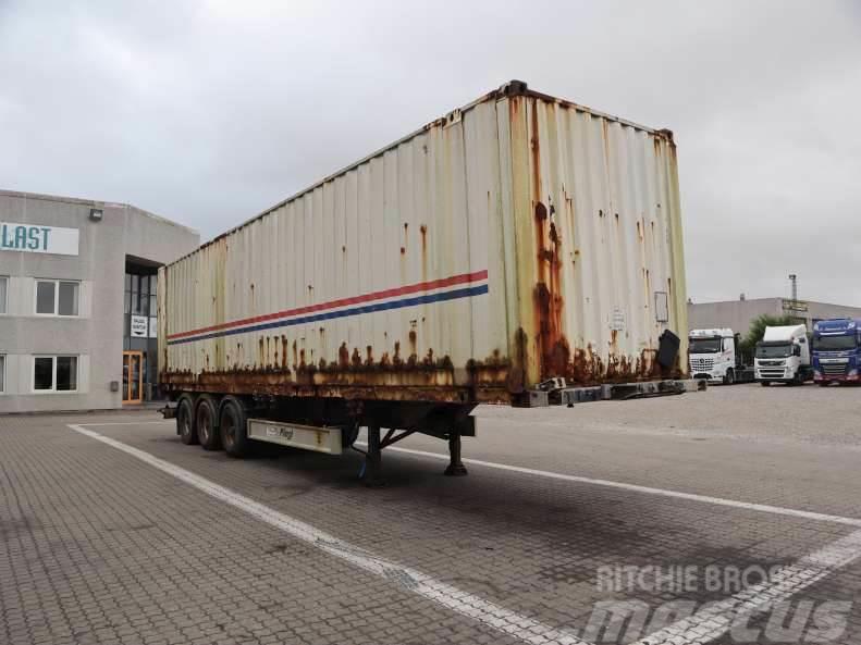 Fliegl Med container Semi-trailer med containerramme