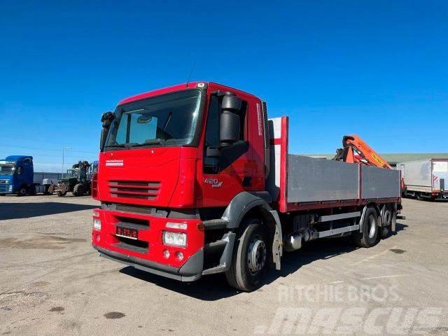 Iveco STRALIS 260S42 6x2 manual EURO4, with crane,610 Lastbil med lad/Flatbed