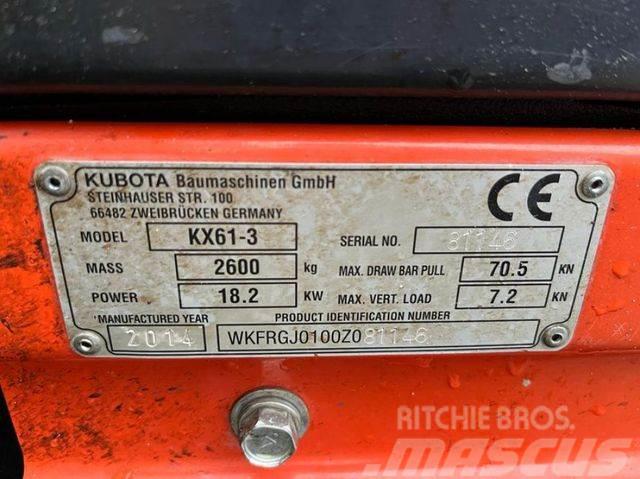 Kubota Minibagger KX 61 Minibagger 2245h, incl. Grabn+T Minigravemaskiner