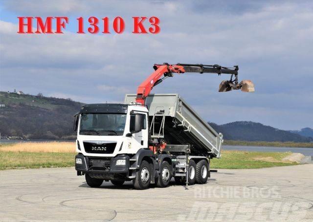 MAN TGS 35.480 * KIPPER 5,30m + HMF 1310-K3FUNK* 8x4 Lastbiler med tip