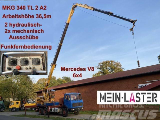 Mercedes-Benz 2622 V8 6x4 MKG 340 T2A2 36,5m Seilwinde Funk Lastbil med kran