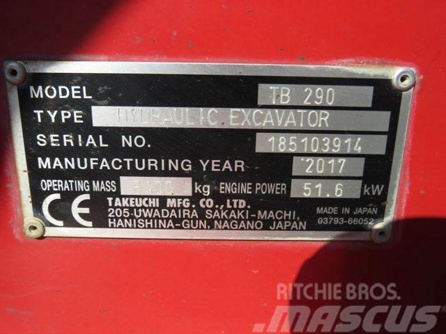 Takeuchi TB 290 Minibagger Powertilt+Löffel nur 2041,5h Minigravemaskiner