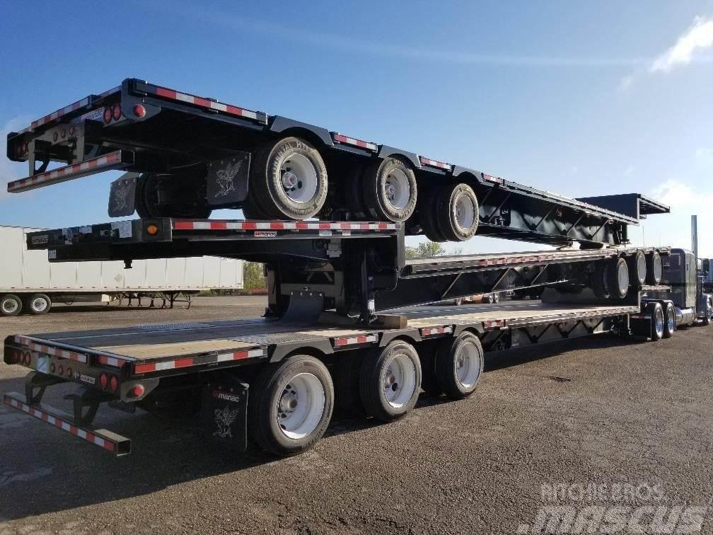 Manac 53' to 72' Extendable Semi-trailer med lad/flatbed