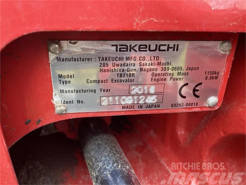 Takeuchi TB210R RF tilt fæste S30-150 og 3 skovle Minigravemaskiner
